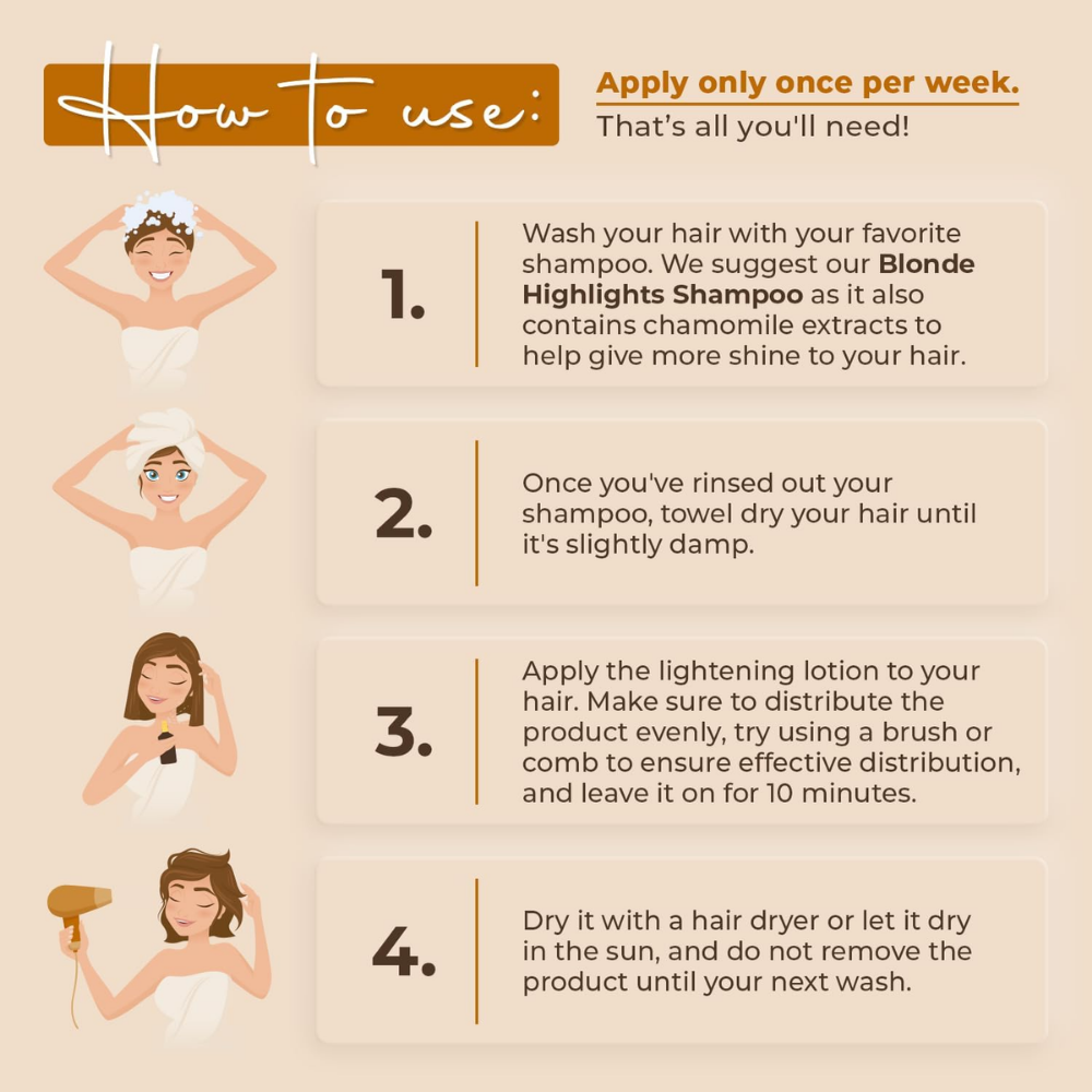 Natural Blonde Hair Lightening Lotion